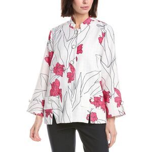 Lemon Grass Womens  Stand Collar Jacket, Red